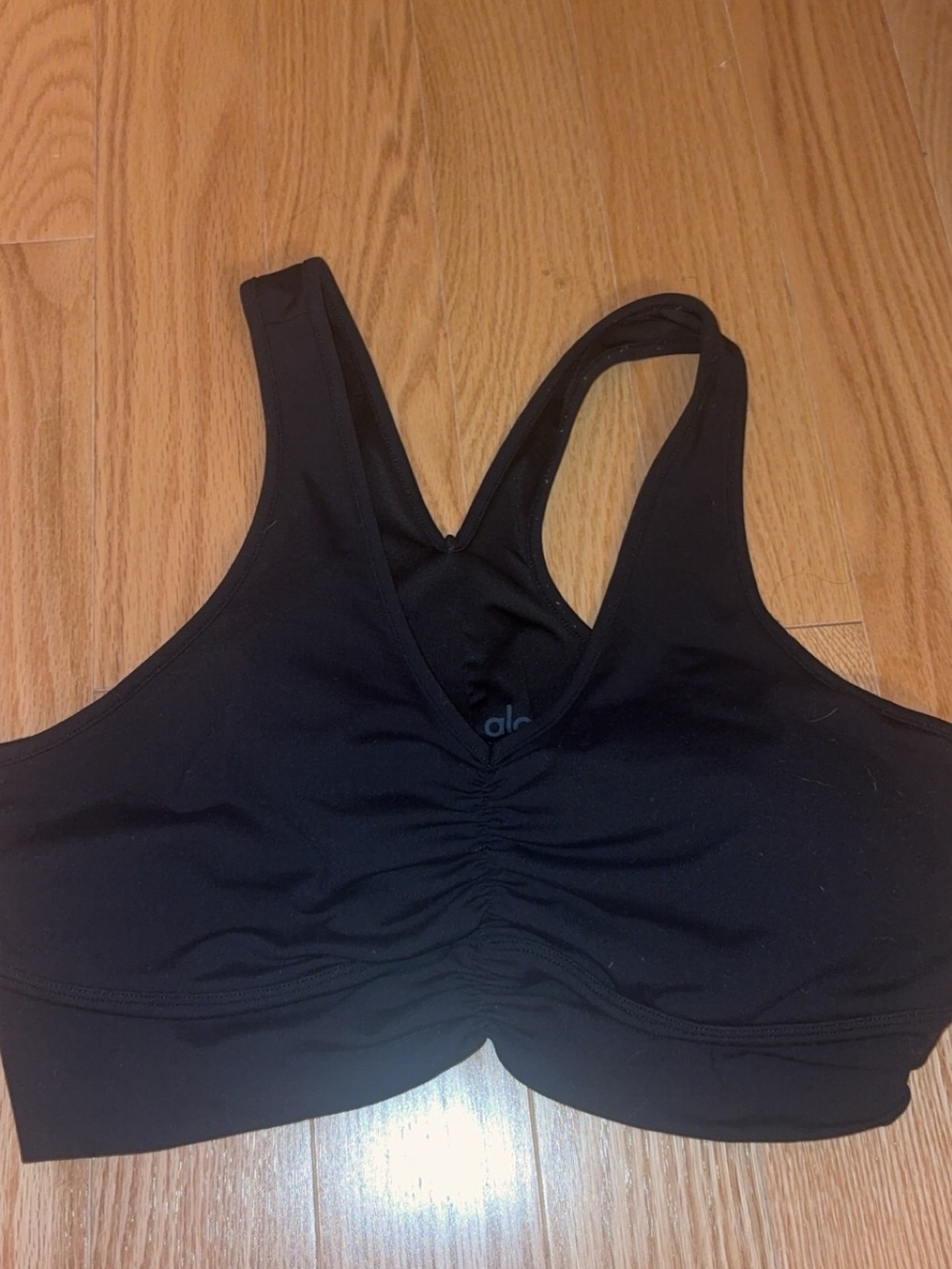 Black Women's Ruched Sports Bra